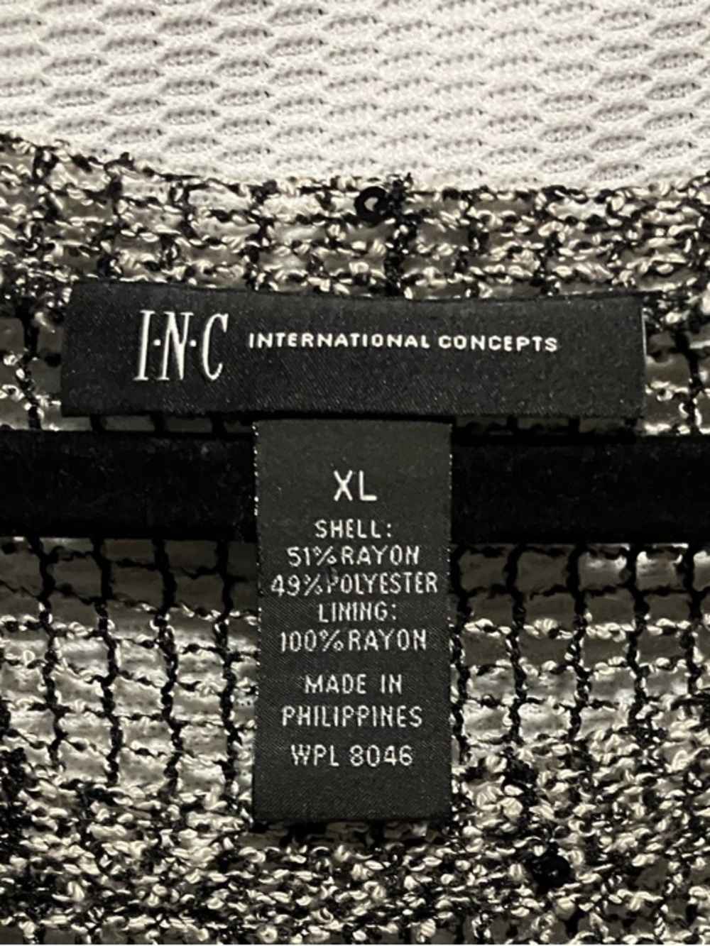 INC International Concepts Black & White Marled Knit Top - Picture 2 of 10